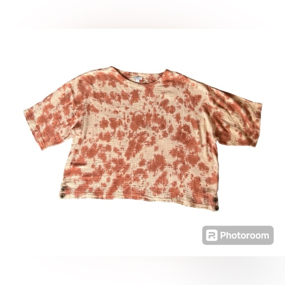 5/$25 Pure Jill 100% Cotton women’s tie dye patterned top size large - Picture 3 of 10